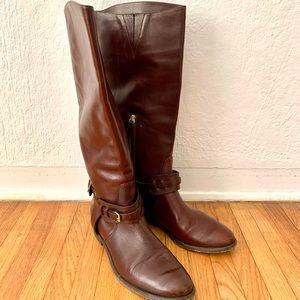 Burberry leather knee high riding buckle boot - made in Italy - 8